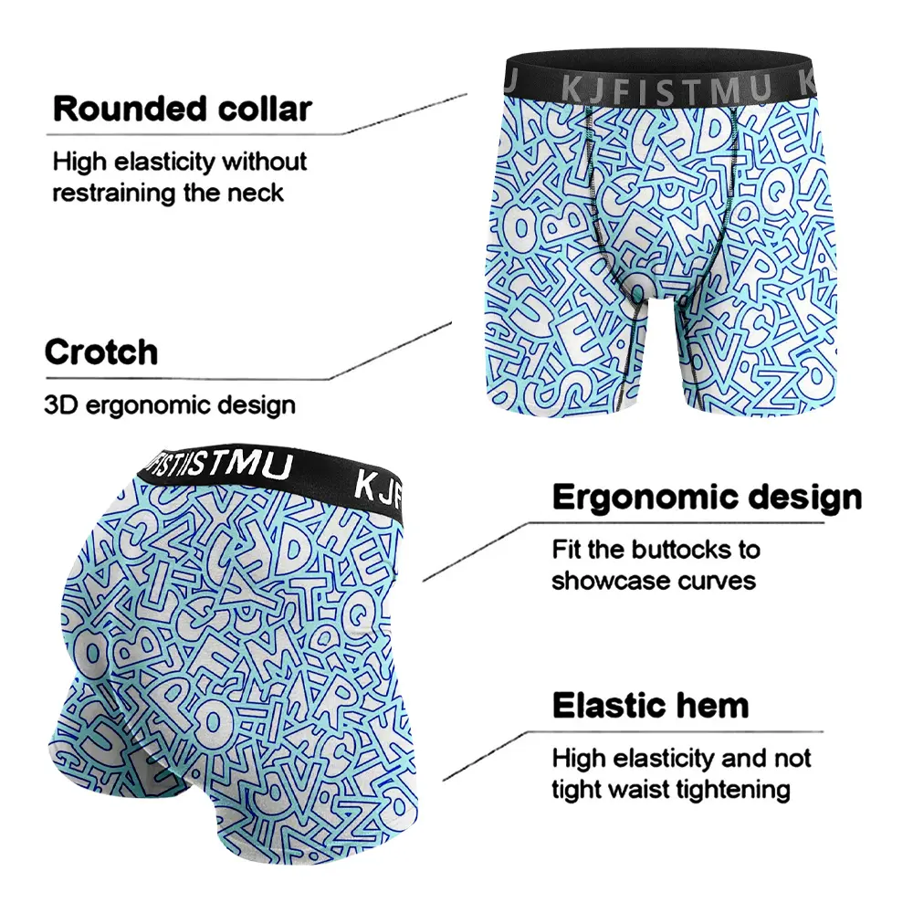 Men's boxer briefs (random print ) — stretchy, comfortable, form-fitting, and breathable