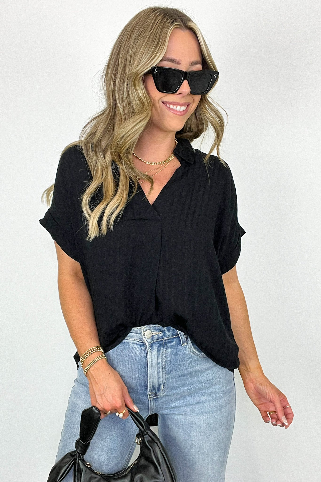 Striped V-Neck Top