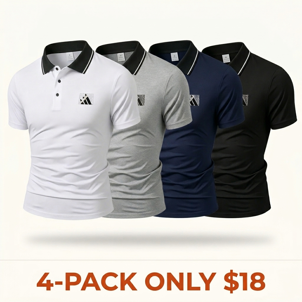 Men's polo shirt (with a structured collar), designed for business, golf, and casual occasions