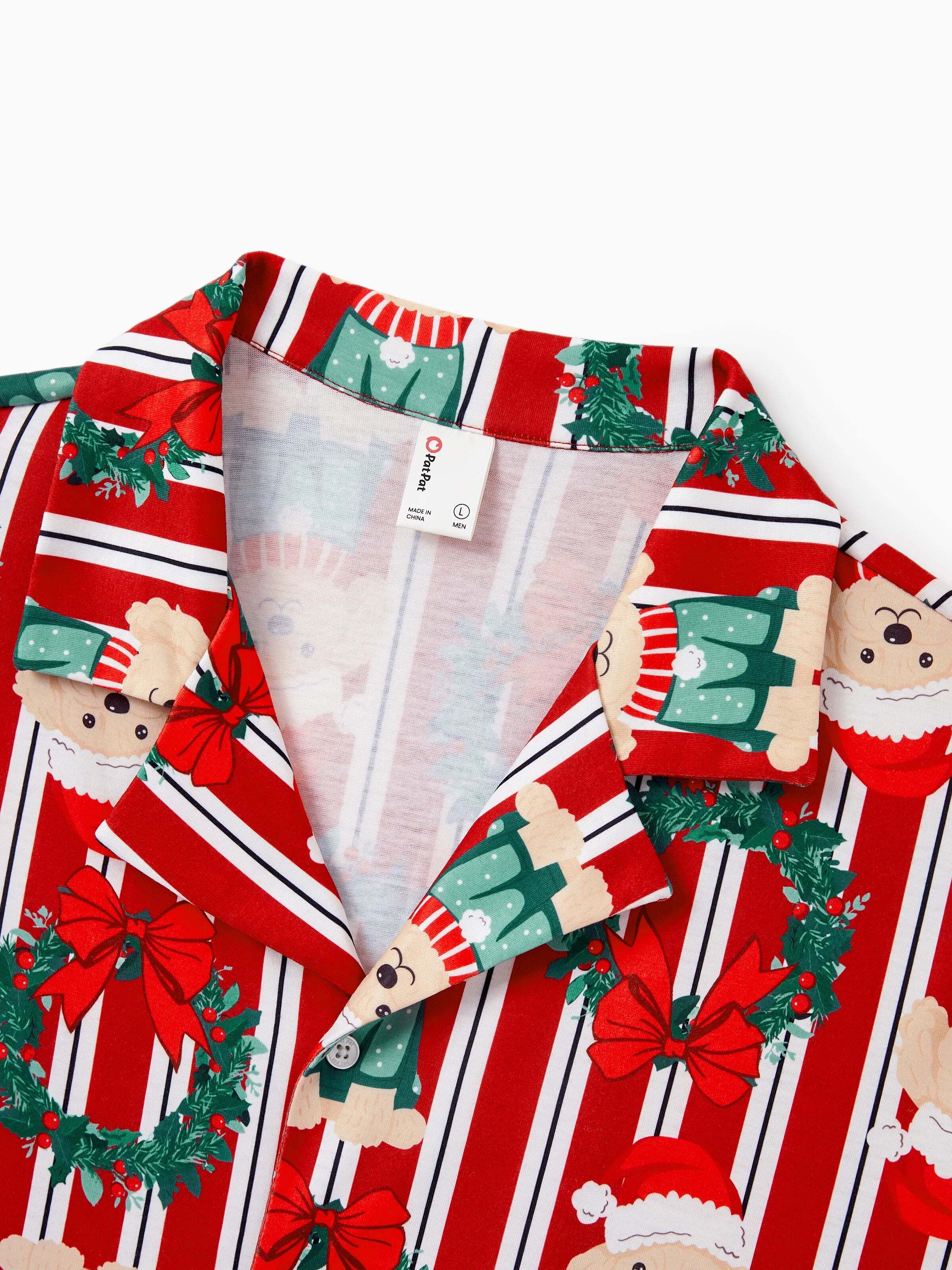 Christmas Matching Family Pajamas Set Christmas Doggy Print Red PJS Red