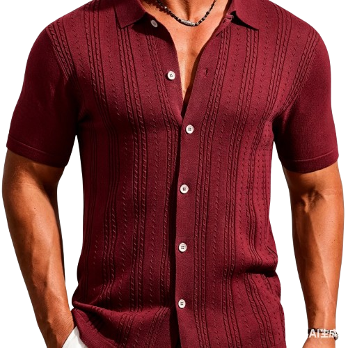 Men's Knitted Polo Shirt — Summer Beach & Vacation Top