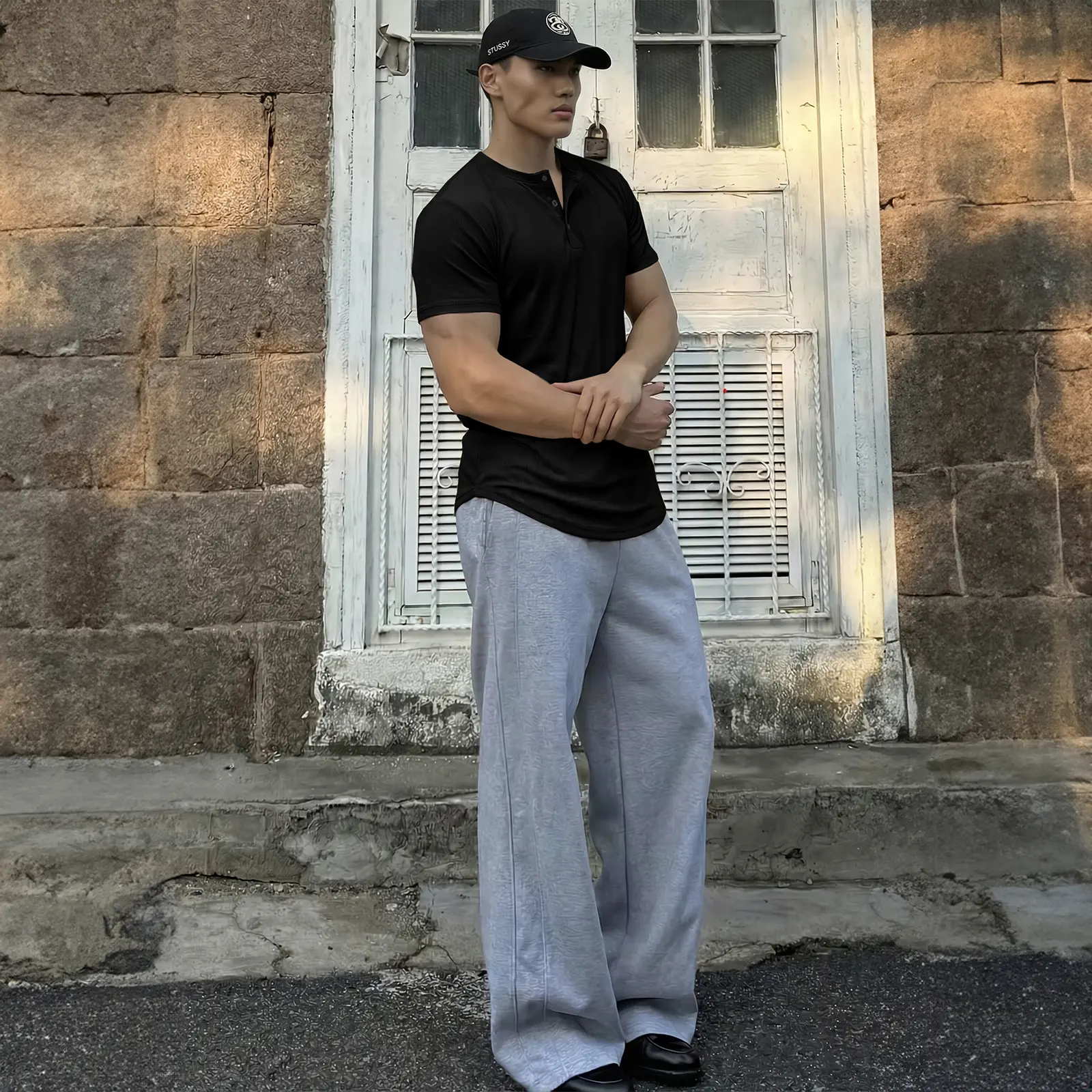 🔥2026 Flash Sale🔥Men's Muscle Slim Fit Button Henley Shirt