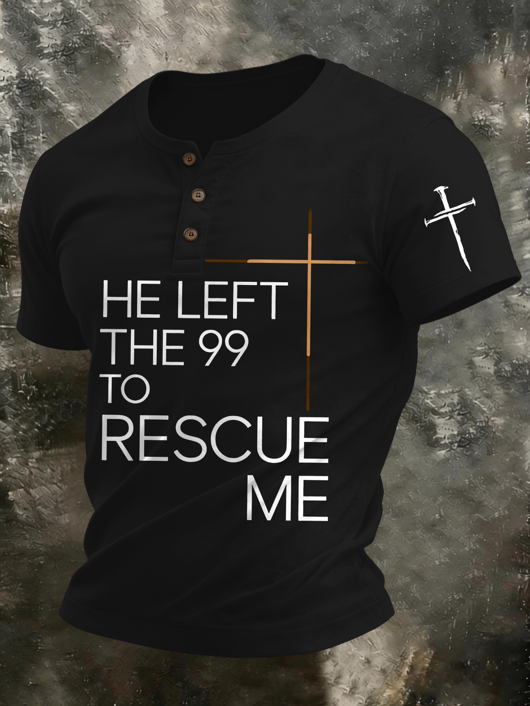 Men'S Casual Faith In Christ Jesus Henry Collar Polo Shirt