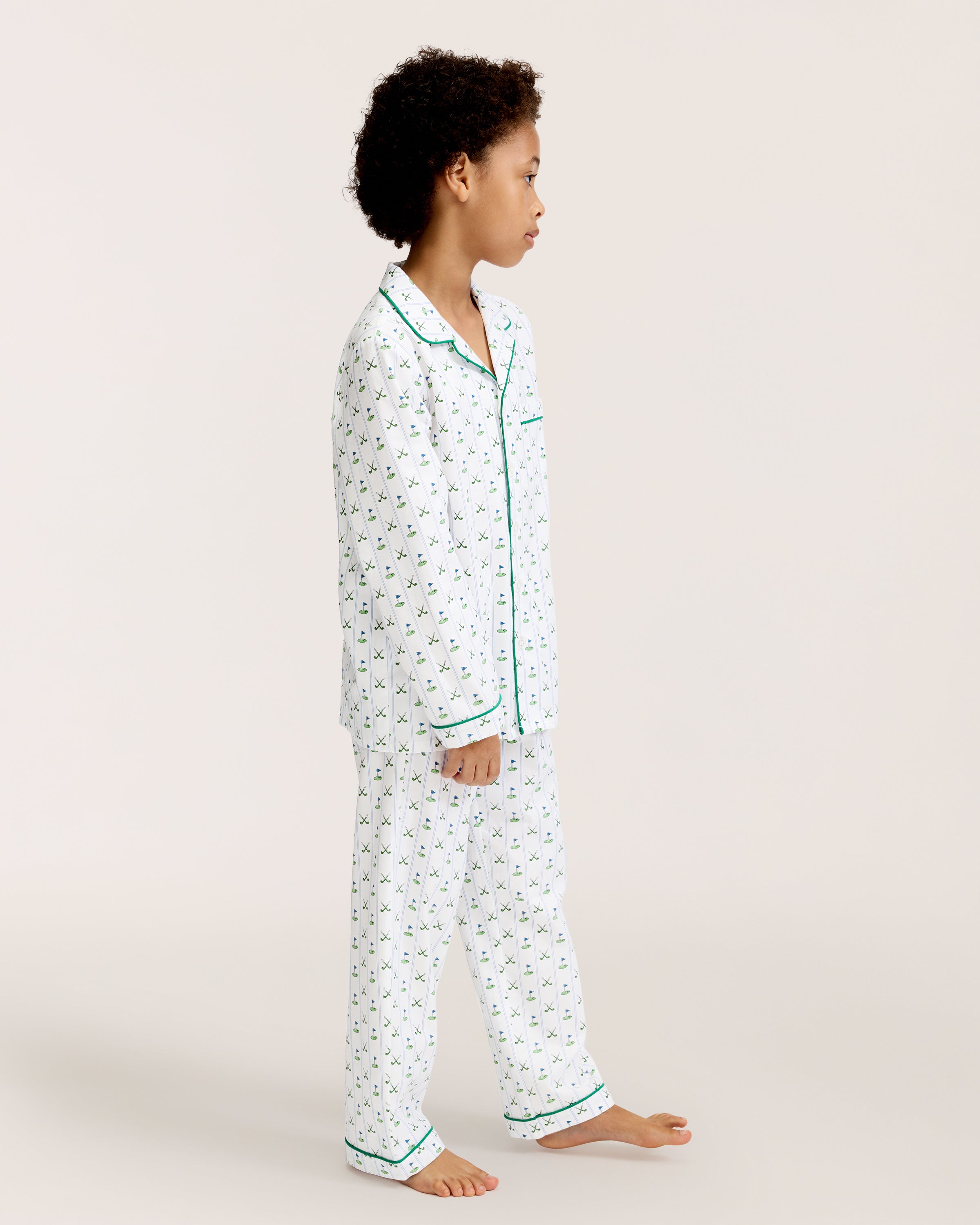 Kid's Twill Pajama Set in Fairway Stripe