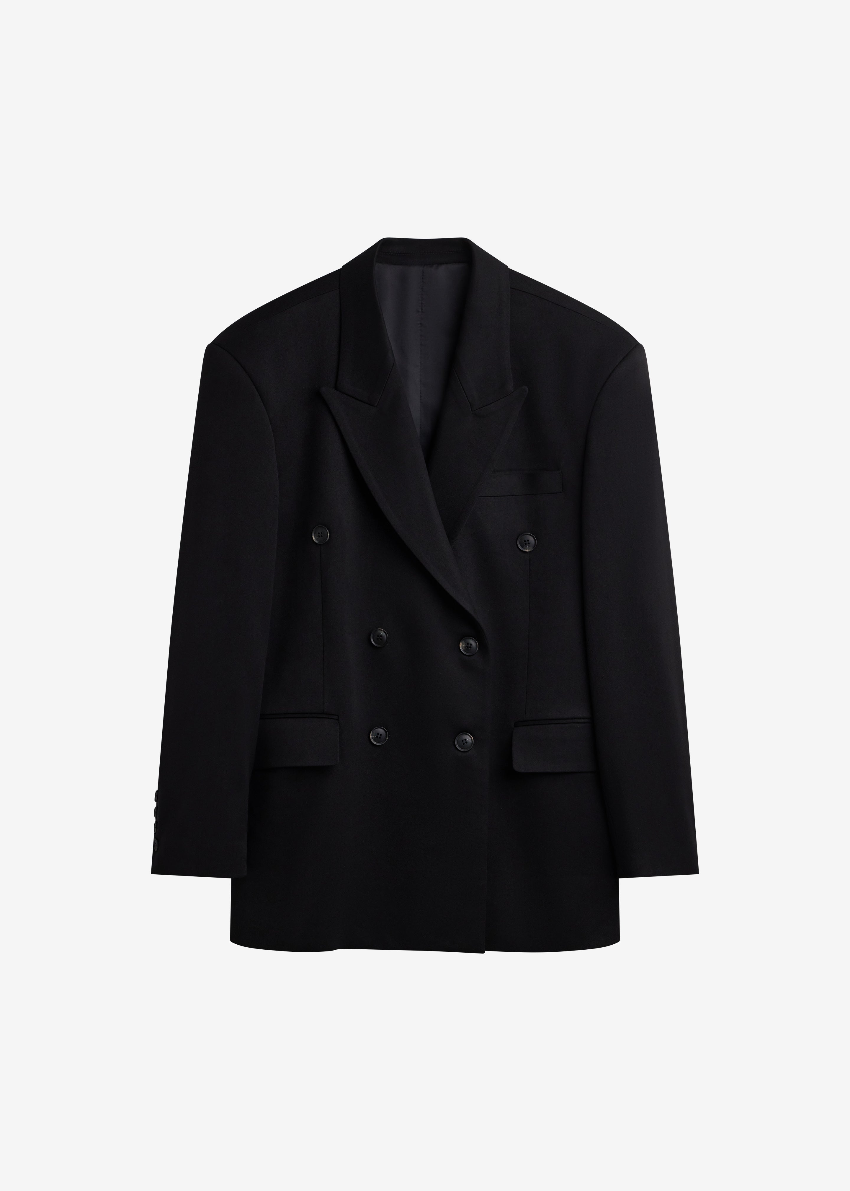 Vester Double-Breasted Blazer - Black