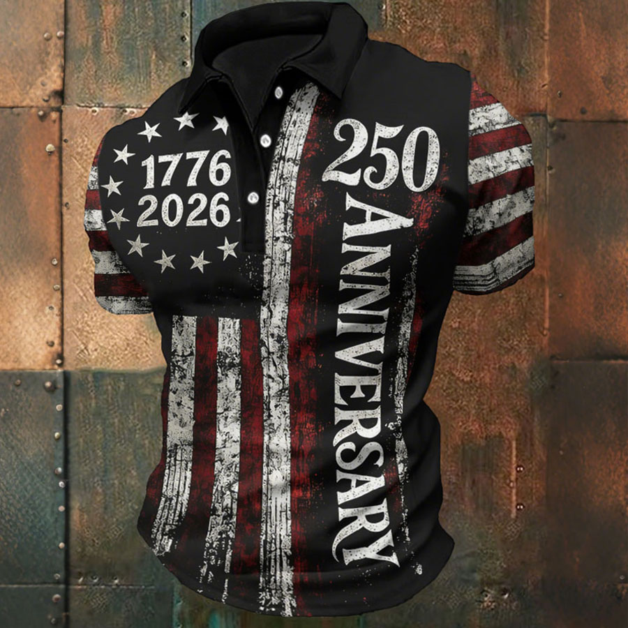 Men'S Casual Independence Day 250Th Anniversary Polo Shirt