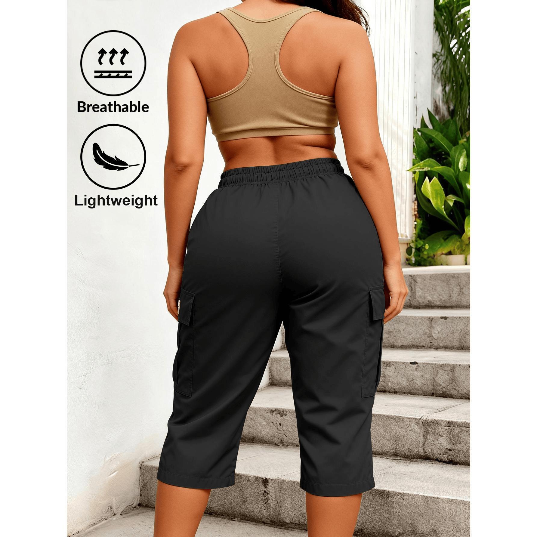 Women's Stylish Solid-Color Cropped Cargo Pants