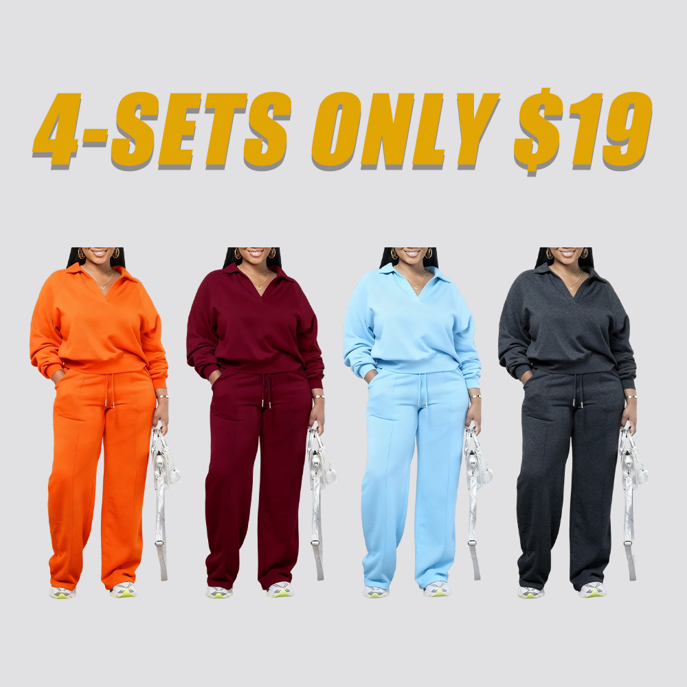 Women's Solid Color Casual Set