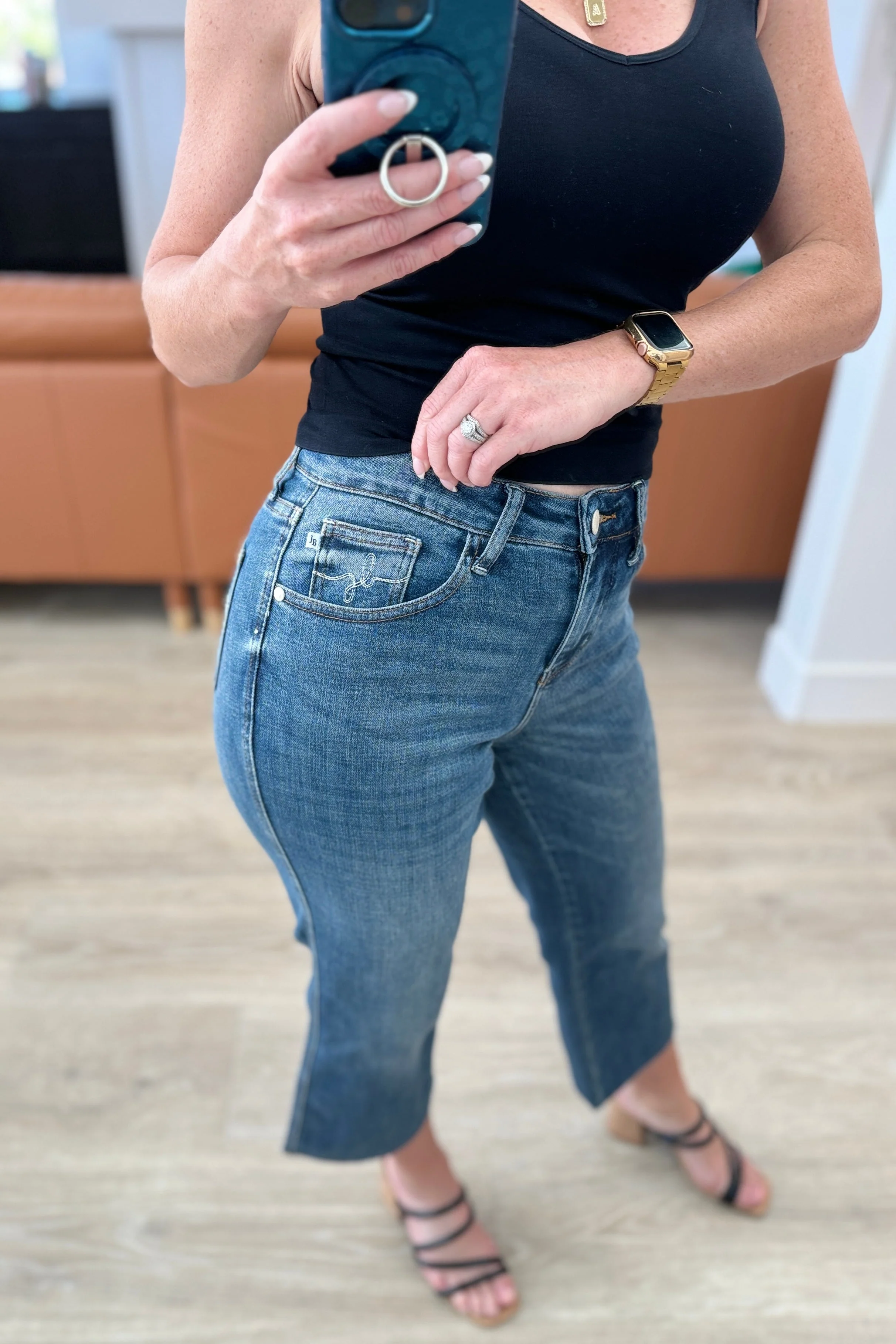 High Rise Wide Leg Crop Jeans
