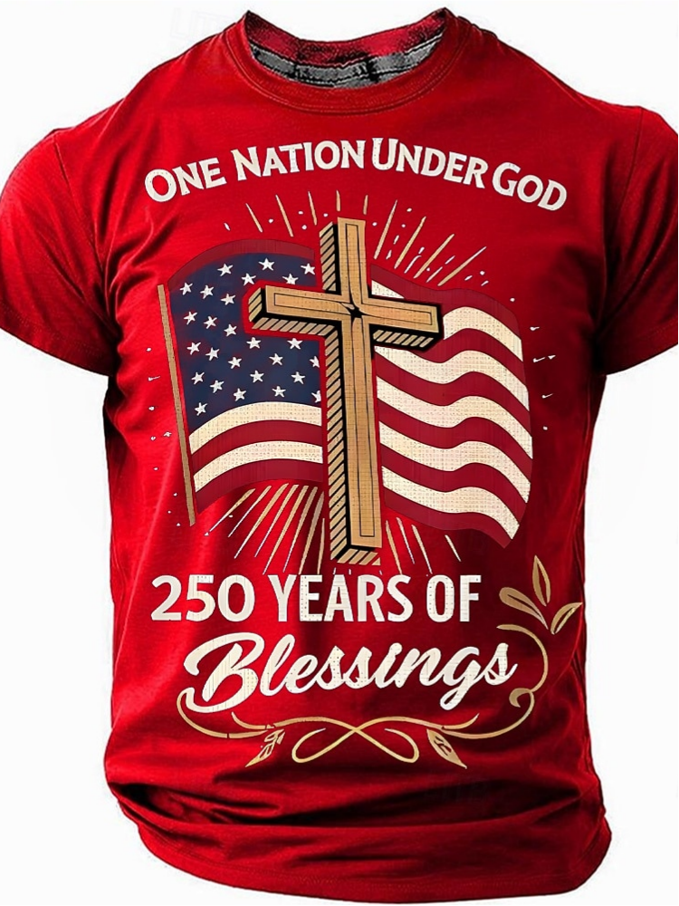 Art Flag Cross 250Th Anniversary Commemorative T-Shirt