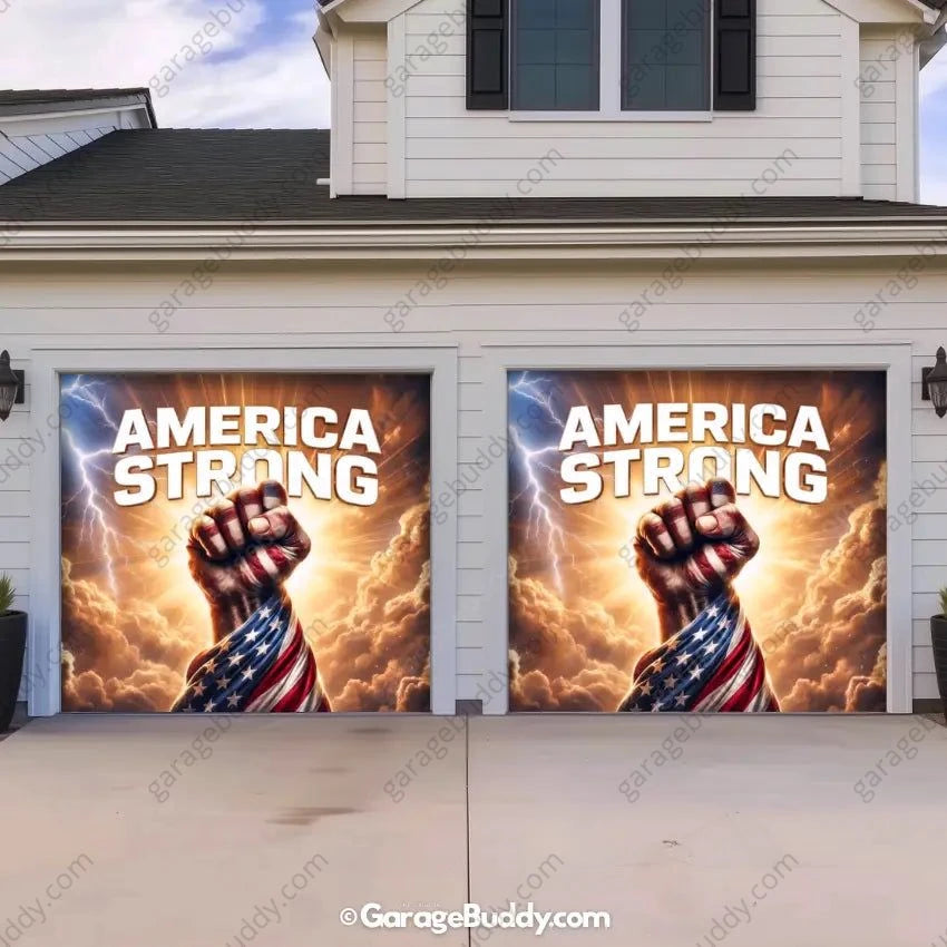 America Strong | Patriotic Garage Door Cover