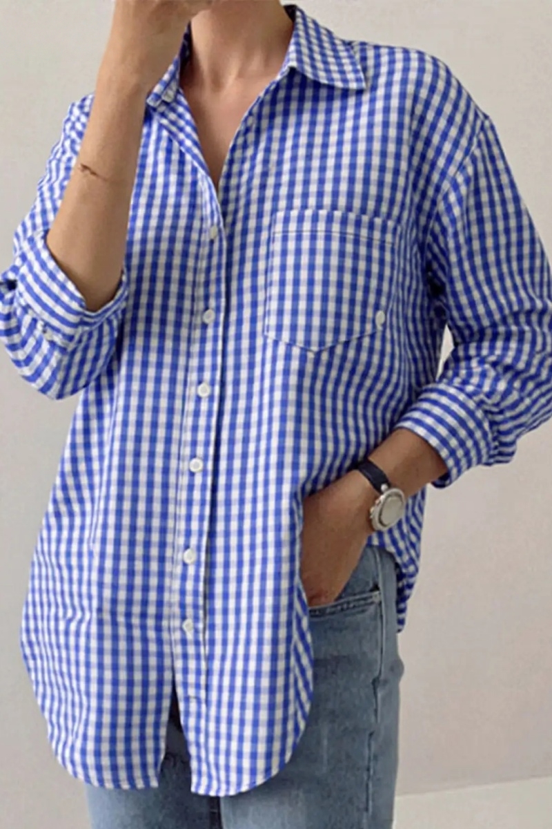 Women's Plain Button Front Drop Shoulder Shirt Blouse