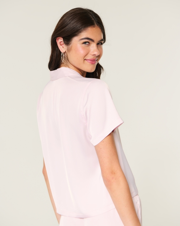 Heart-Pattern Button-Through Top