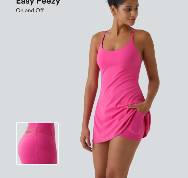 Plush Backless Active Dress-Easy Peezy, Dance Dresses for Women