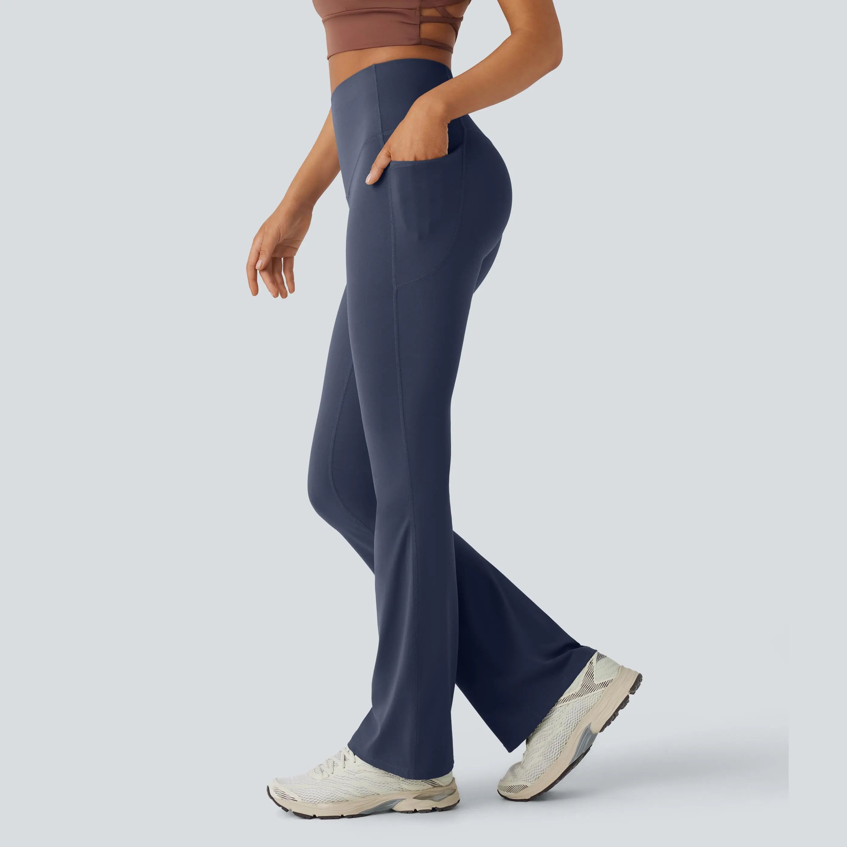 UltraSculpt High Waisted Tummy Control Pocket Shaping Yoga Bootcut Leggings