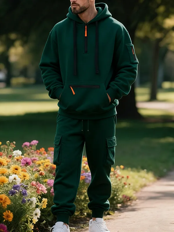 Men's winter wool-lined casual suit (loose fit version)