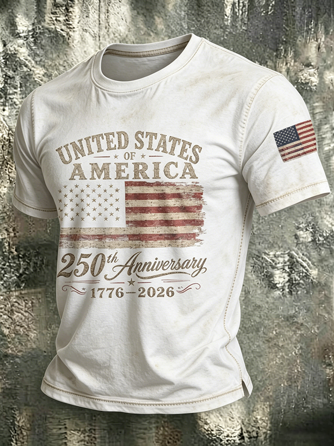 250Th Anniversary Washed And Worn Round Neck T-Shirt In The United States