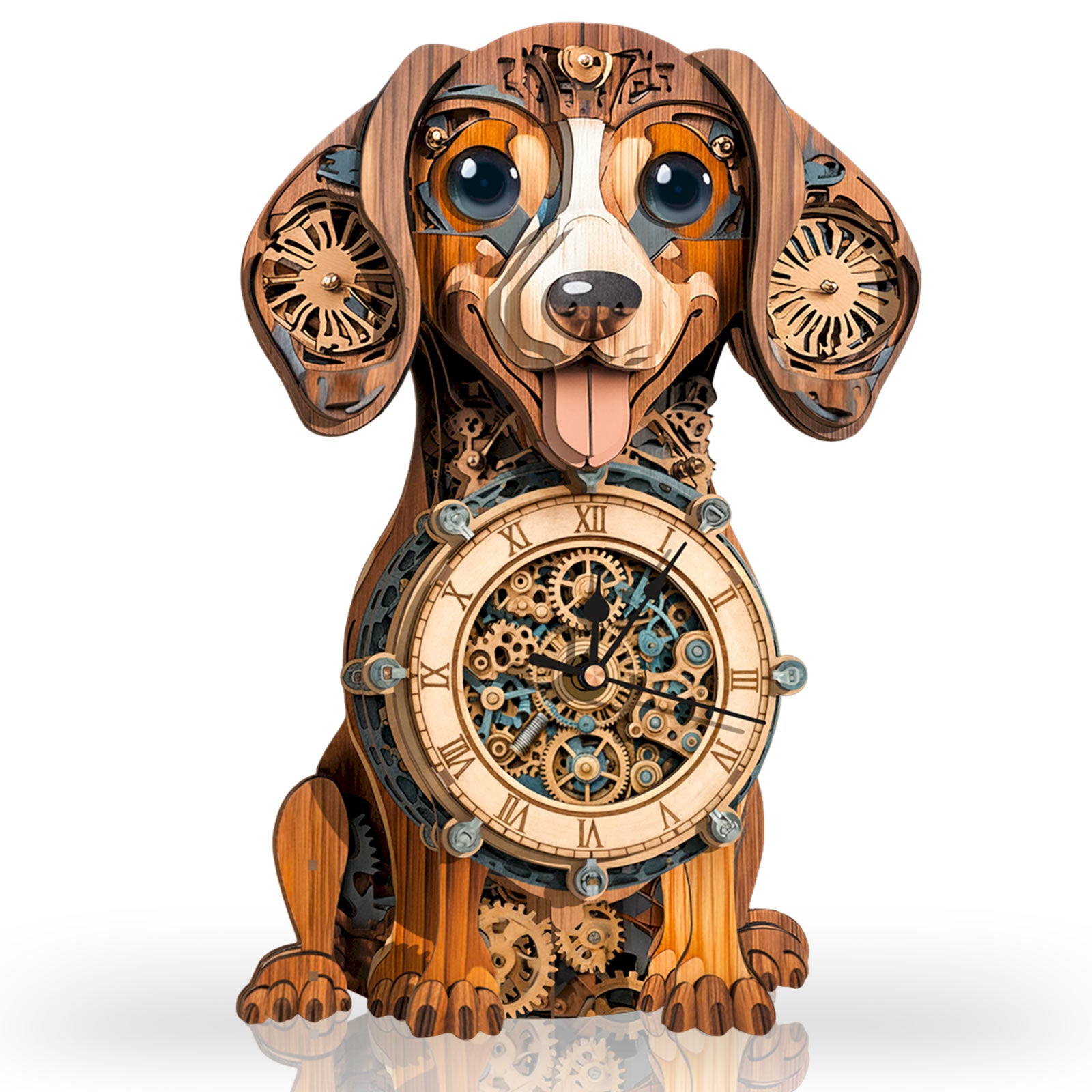 Dachshund DIY Wooden Clock, 3D Puzzle Craft Kit