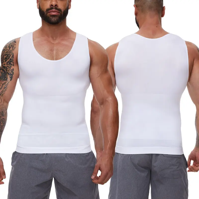 Men's Body-Shaping Vest — Moderate-Compression Shapewear. Crafted from comfortable, stretchy, and lightweight fabric that is breathable and gentle on the skin.