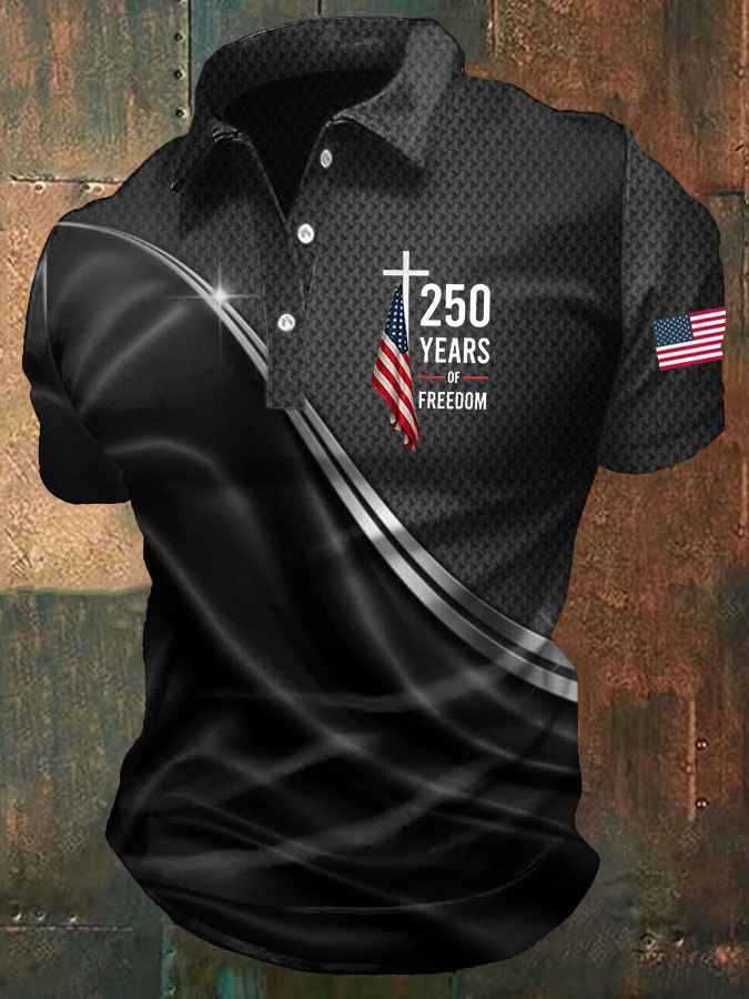 Men's 250th Anniversary Printed Casual Polo Shirt