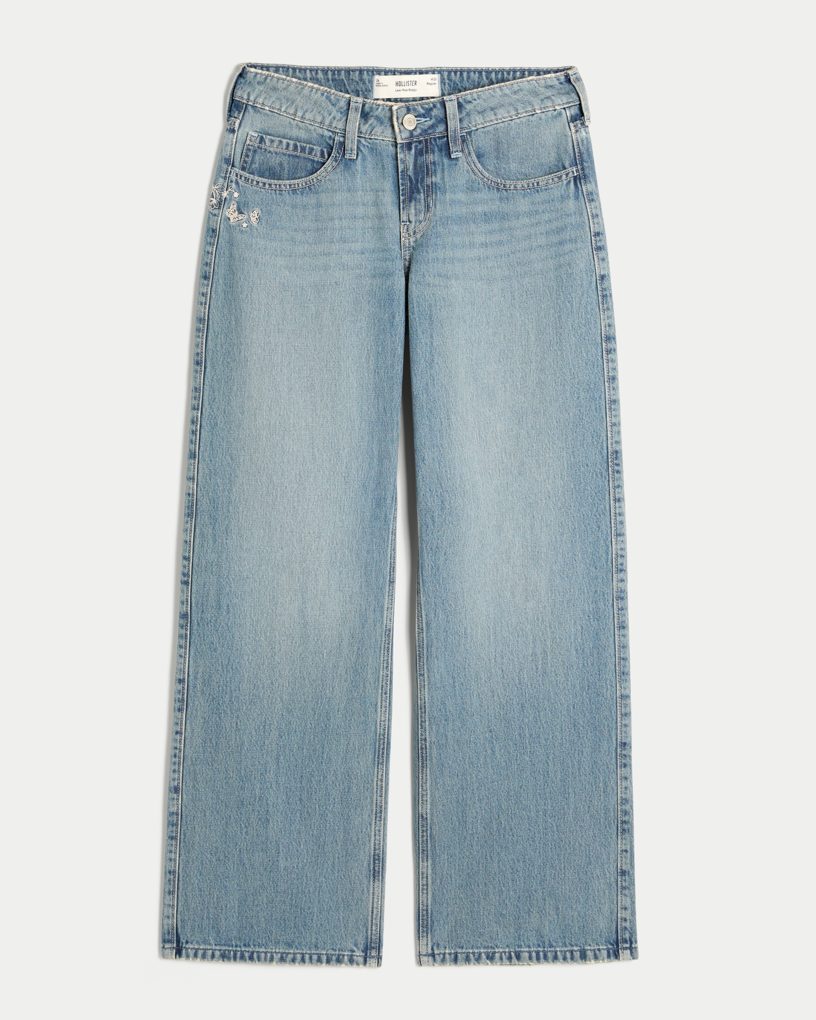 Low-Rise Dark Wash Baggy Jeans