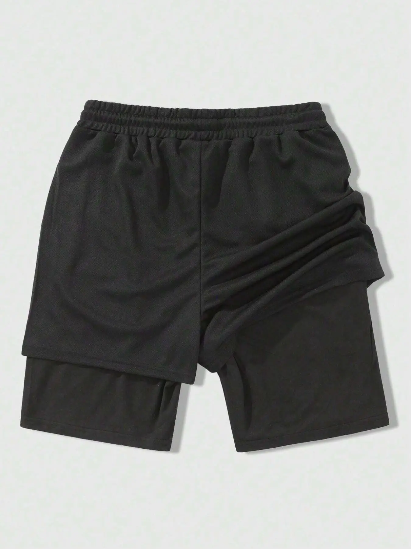 Men's Regular Fit Letter & Gun Print 2 in 1 Drawstring Waist Shorts, Casual Pocket Track Shorts for Summer