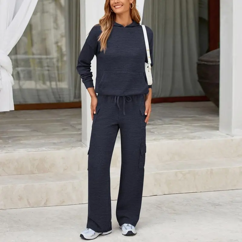 Women’s 2-Piece Knit Hoodie & Wide Leg Set