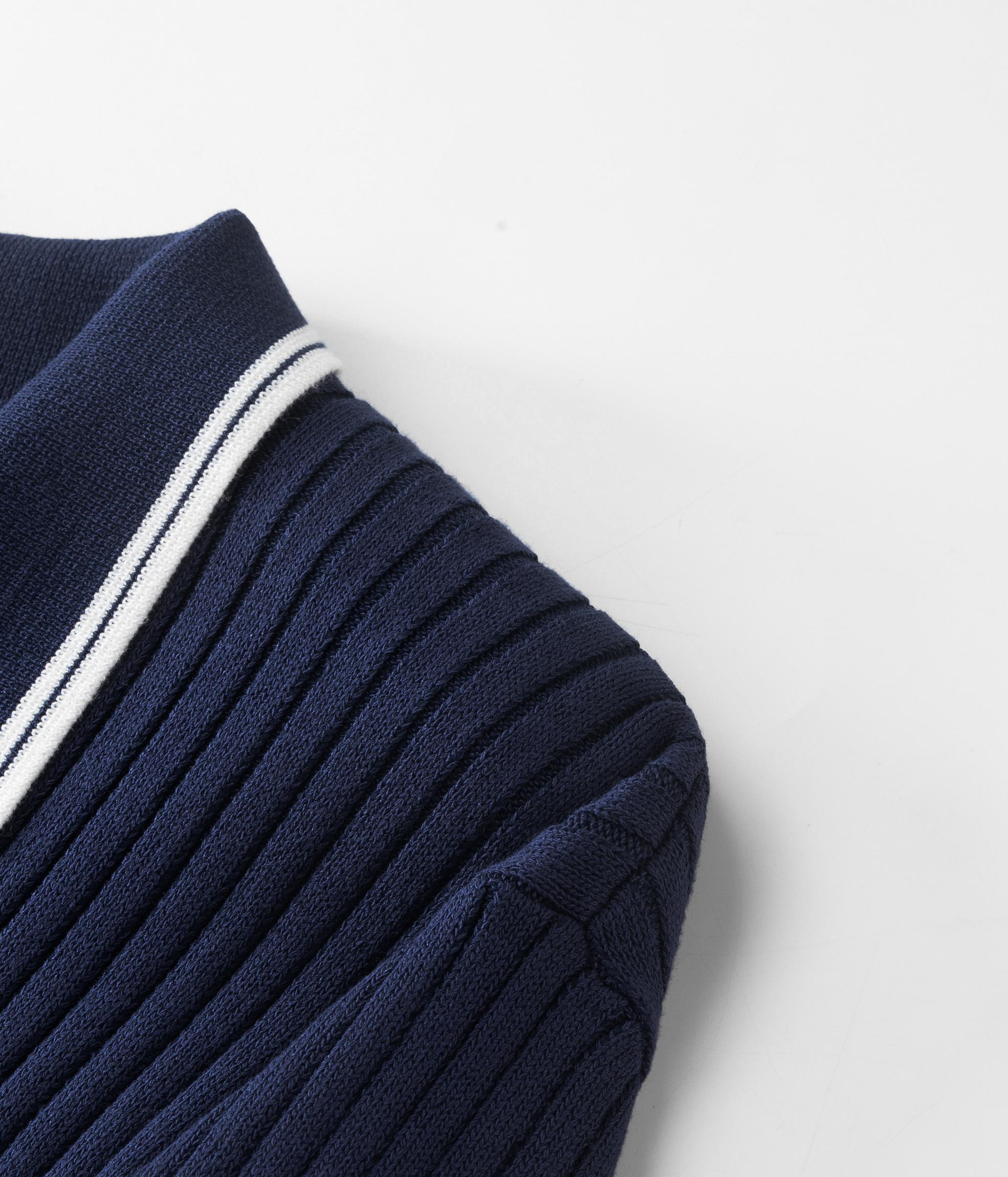 Men's Vintage Rib-Knit Polo Shirt