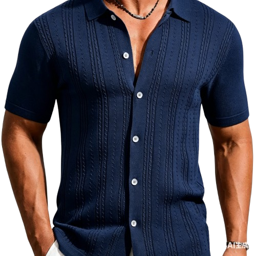 Men's Knitted Polo Shirt — Summer Beach & Vacation Top