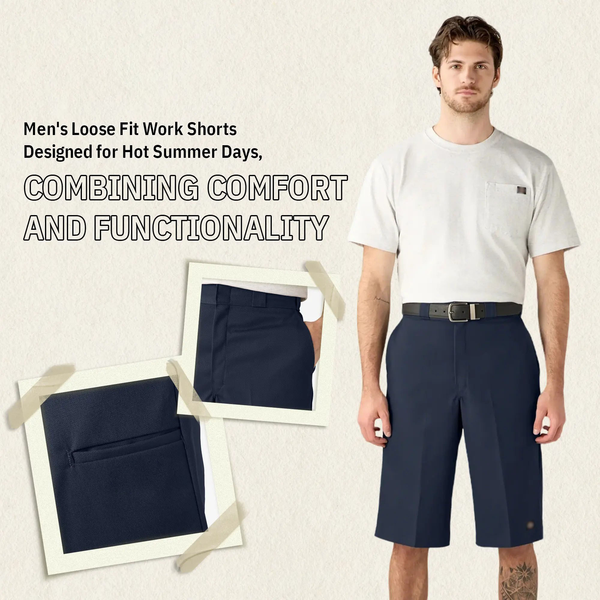 Men's Loose Fit Work Shorts – 15