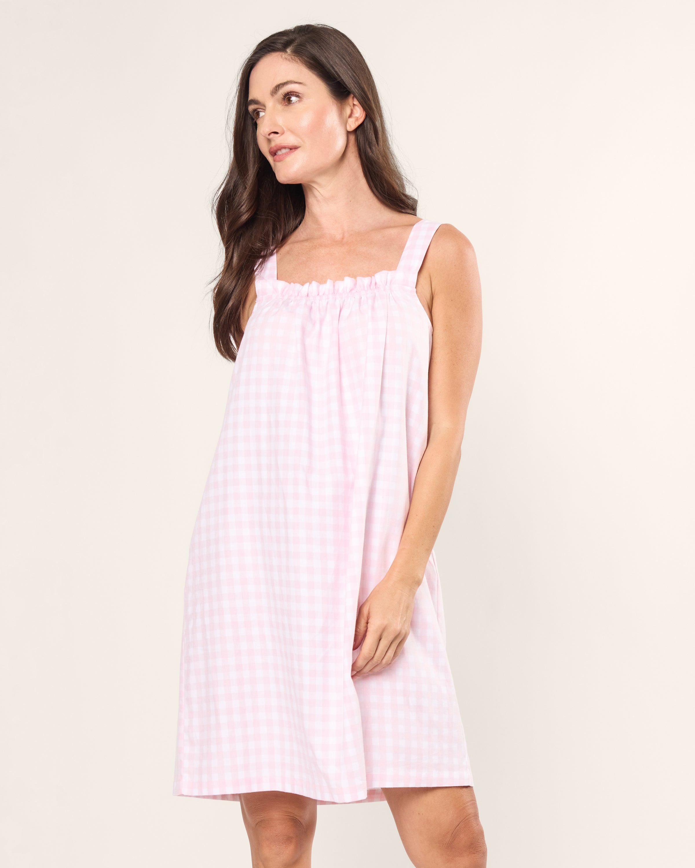 Women's Twill Annabelle Nightgown in Pink Gingham
