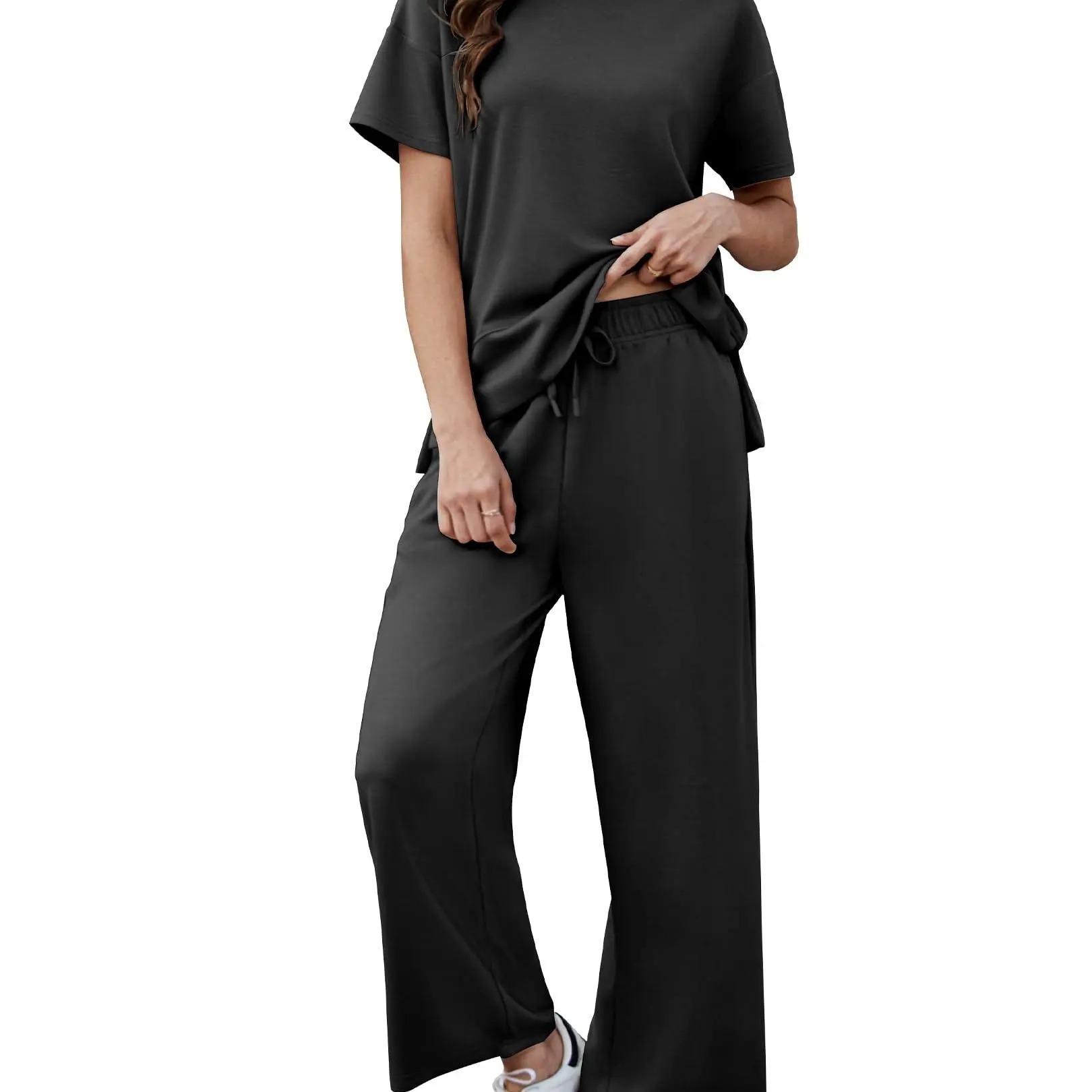 Summerwins Women’s 2-Piece Loose-Fitting Wide-Leg Pants Set