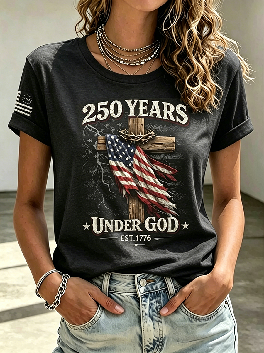 250Th Anniversary Commemorative Faith Printed Round Neck Top In The United States