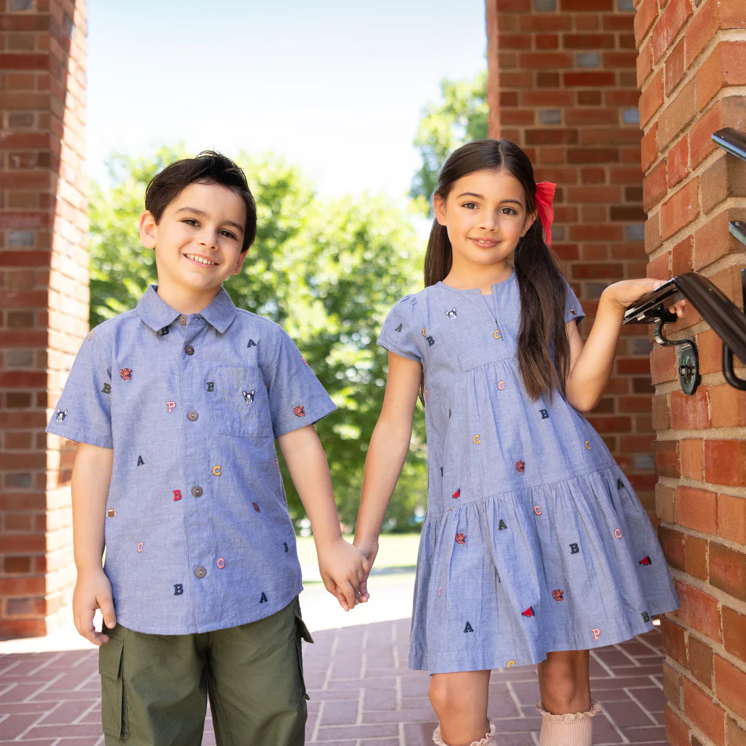 Girl's Adele Dress Varsity Embroidery