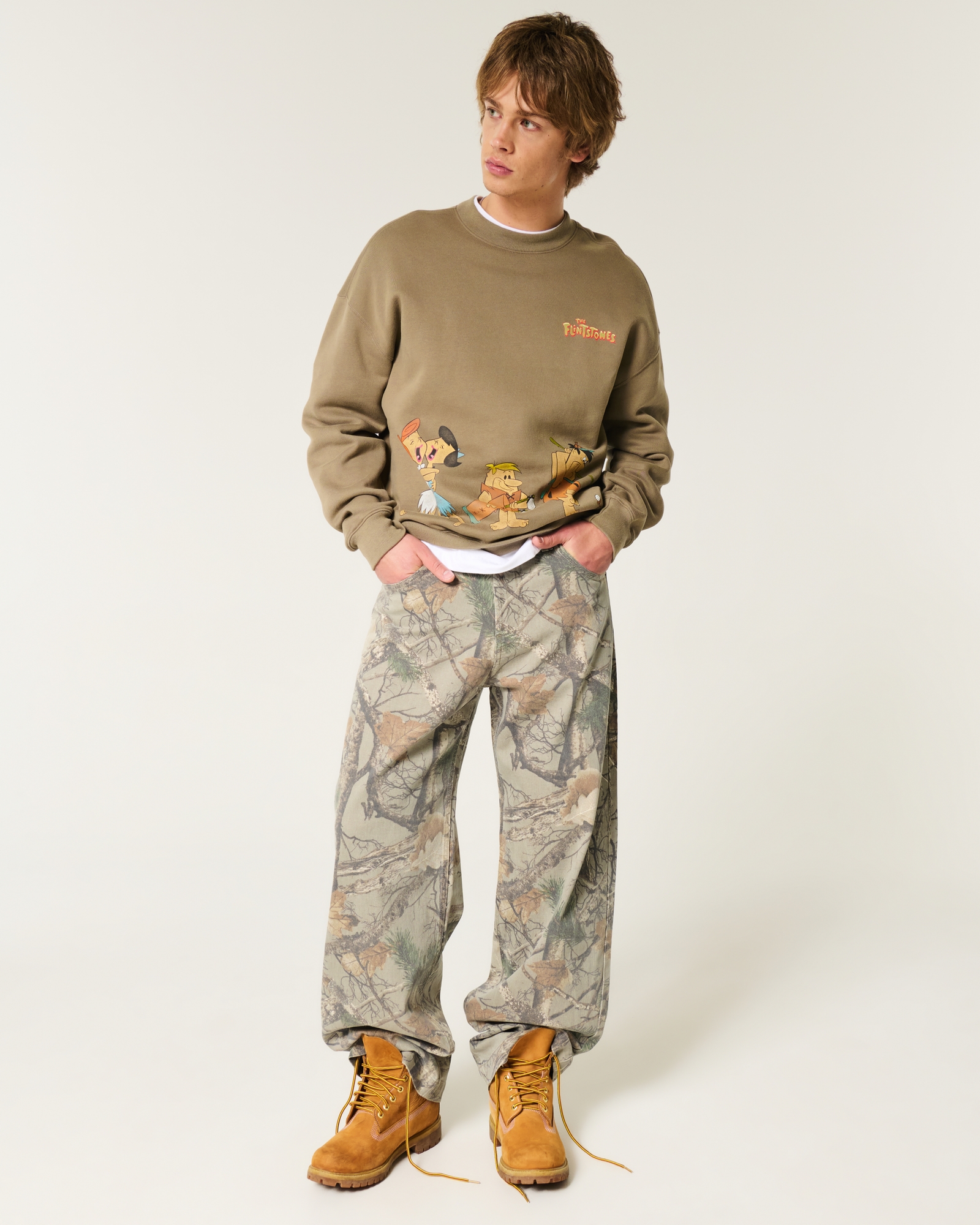 Dark Wash Logo Embroidery Super Baggy Jeans
