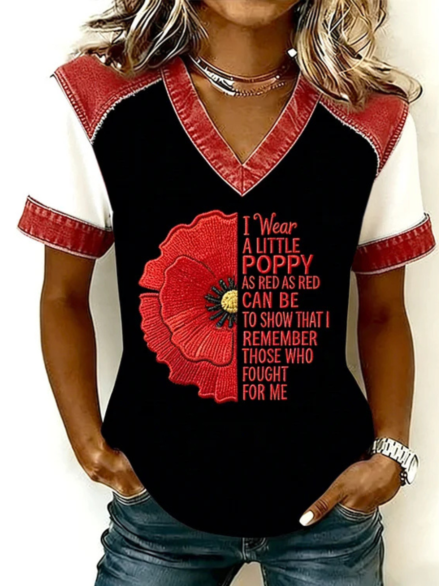 Women's Memorial Day Red Friday Printed T-Shirt