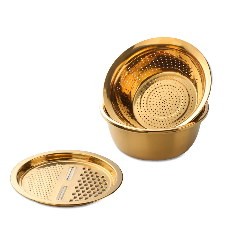 Stainless Steel Strainer-Grater Bowl