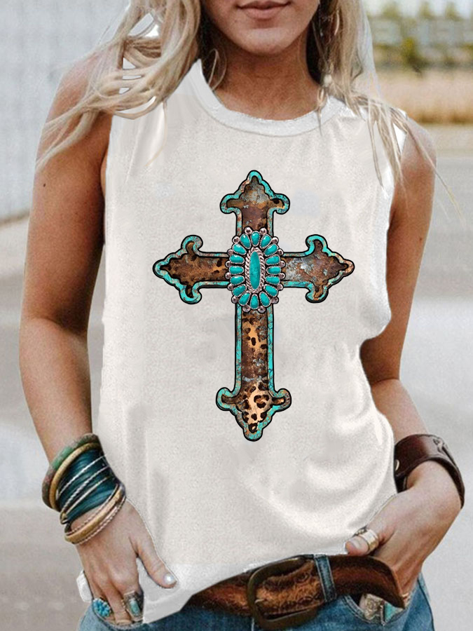 Western Cross Christian Tank Top