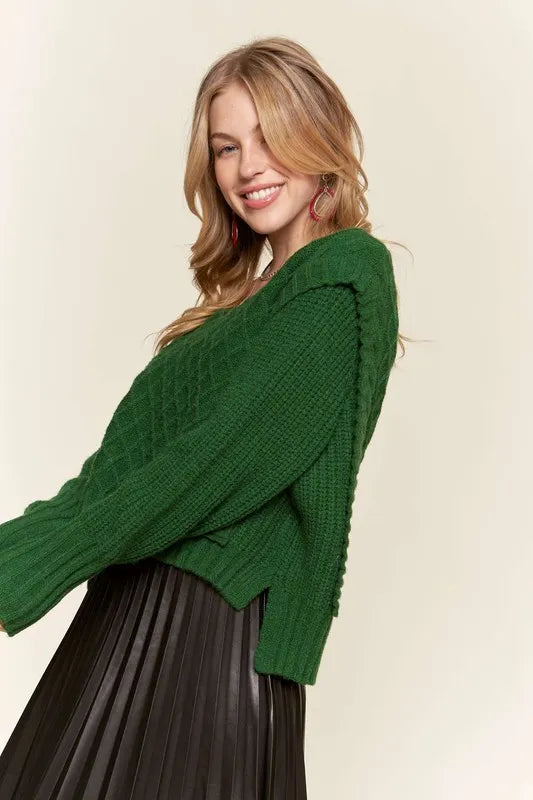 Ruffle Detail Adorable Sweater