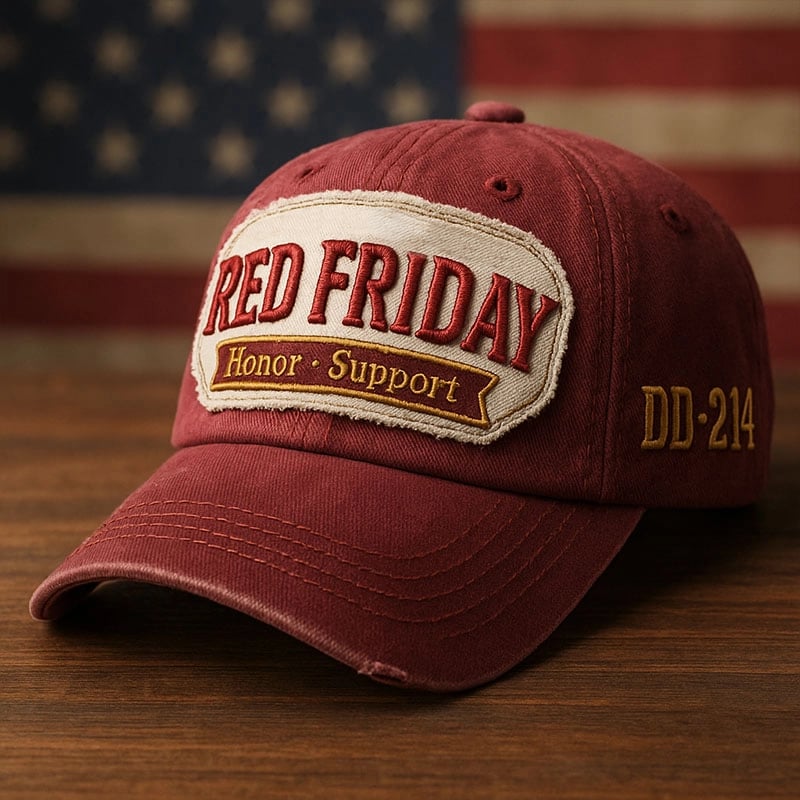 Unisex casual red Friday print hat