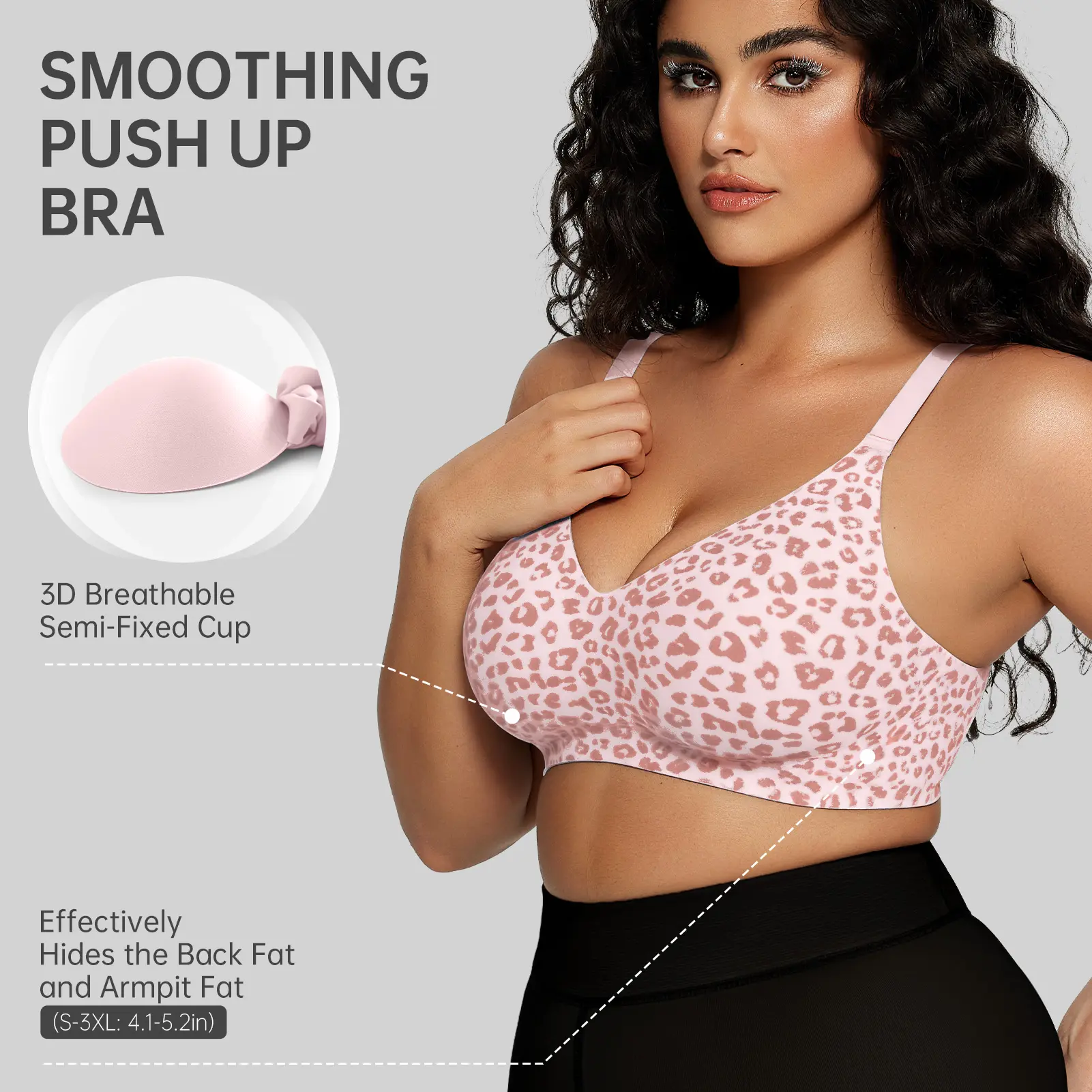 Women's Wireless Seamless Push Up Bra - Comfort Fit