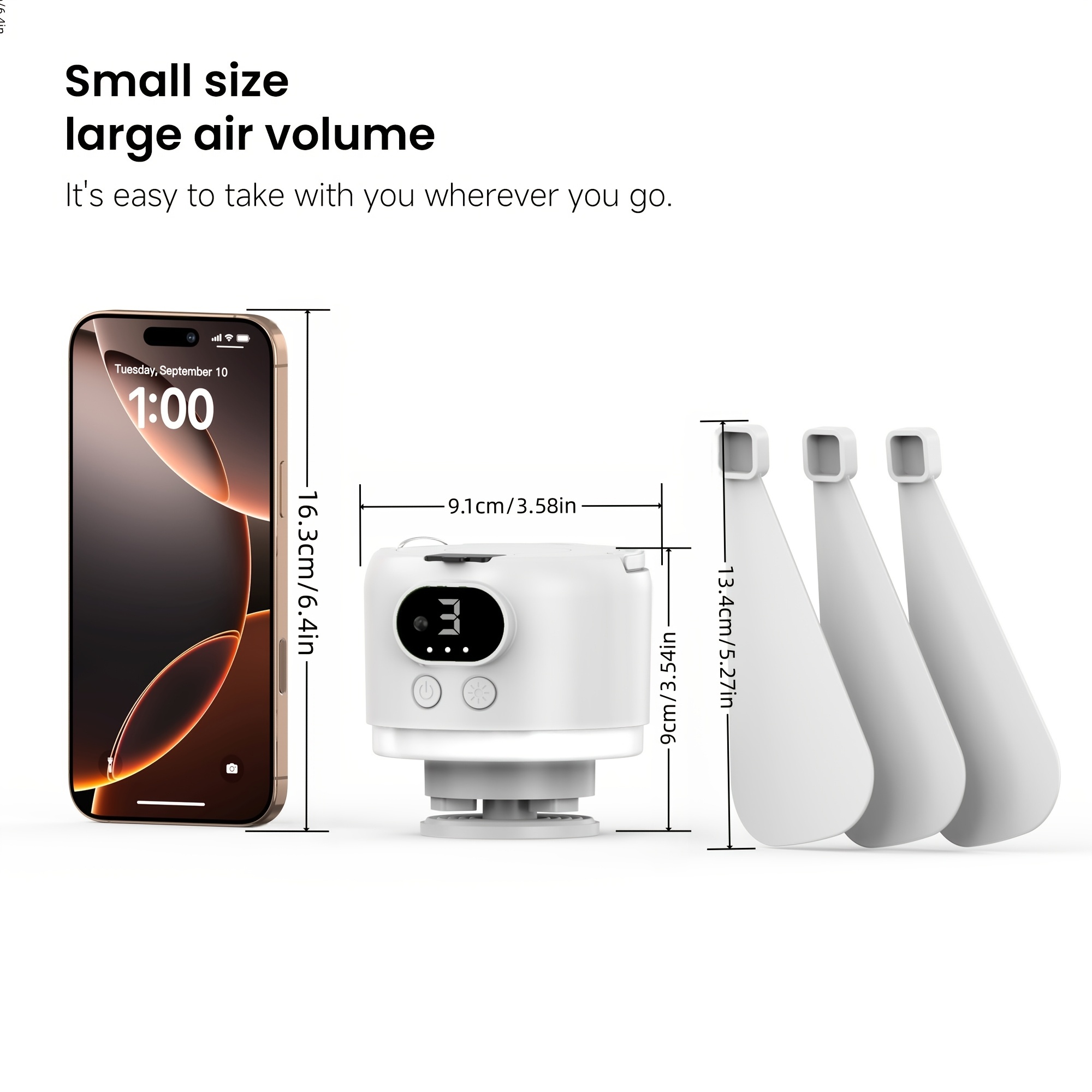 Portable Camping Ceiling Fan Camping Fan 10400mAh, USB Rechargeable Tent Fan, with Remote Control, LED Lights, Detachable Fan Blades