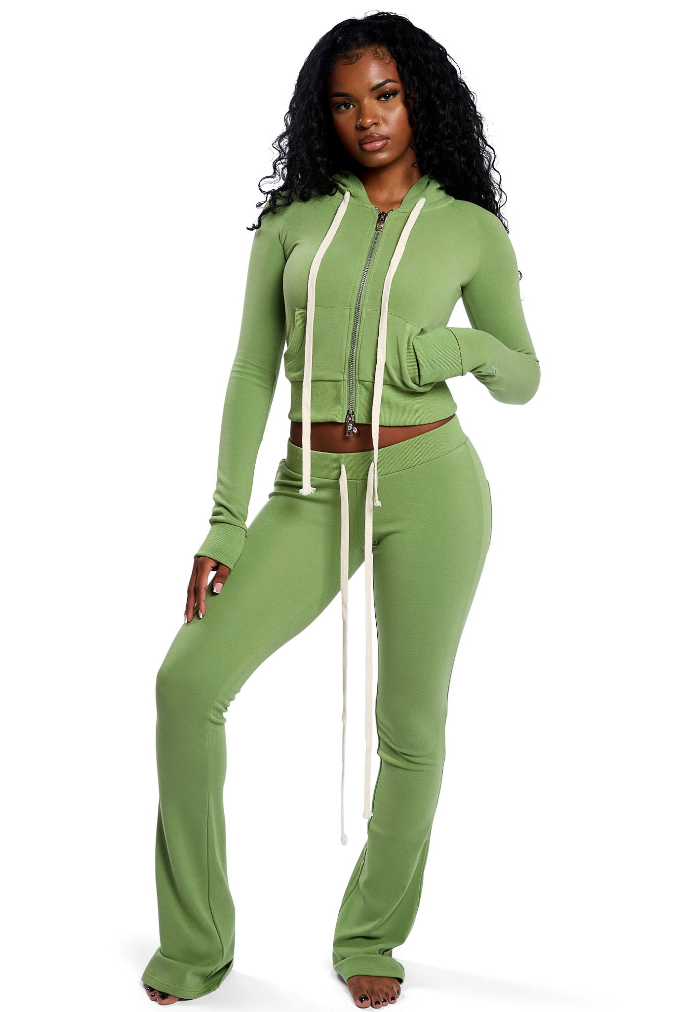 BODY KNITWEAR PANTS (MATCHA GREEN)