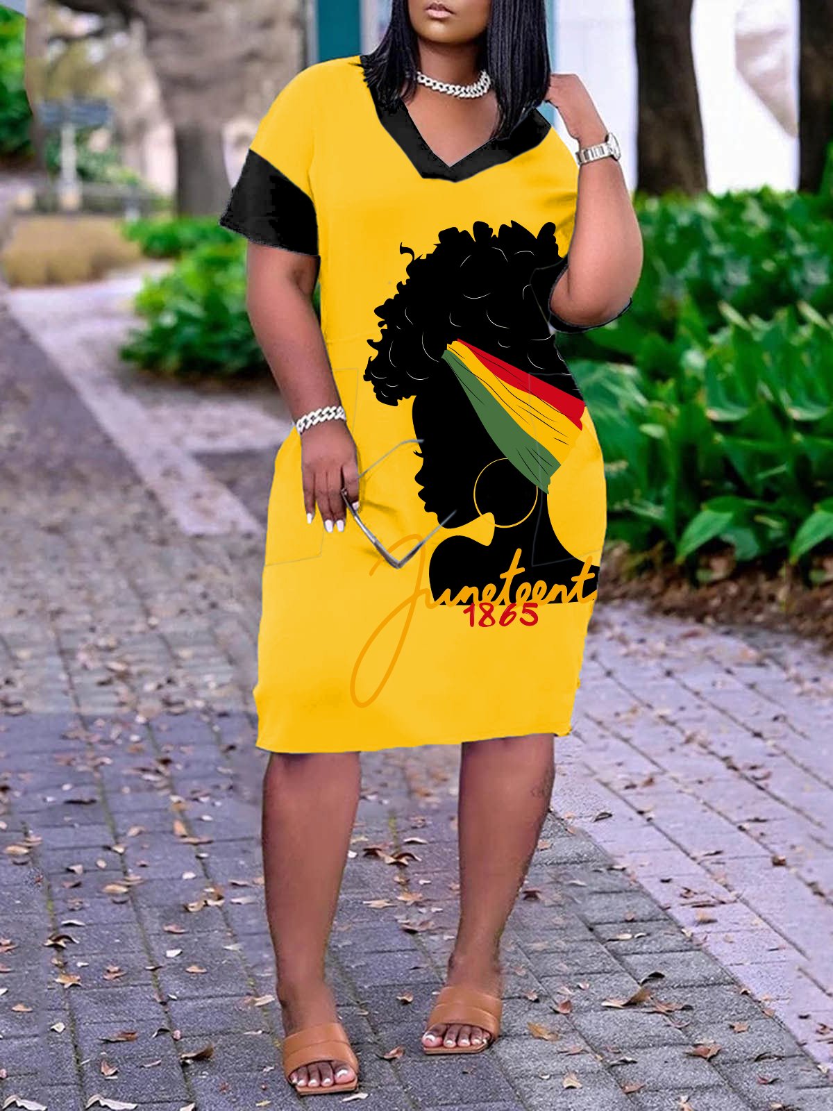 ✊🏾Black-Owned✊🏾Women's 1865 Negro Juneteenth Print Dress