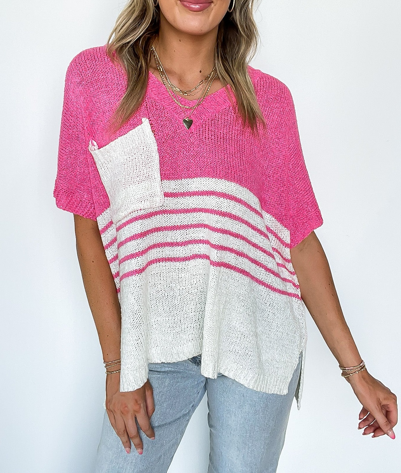 Stripe Story Color Block Sweater Top - FINAL SALE