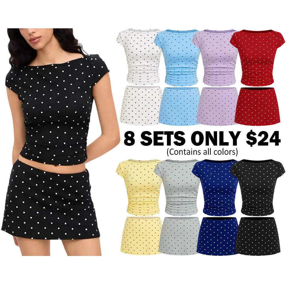 Women's Solid-Color Tank Top & Skirt Two-Piece Set