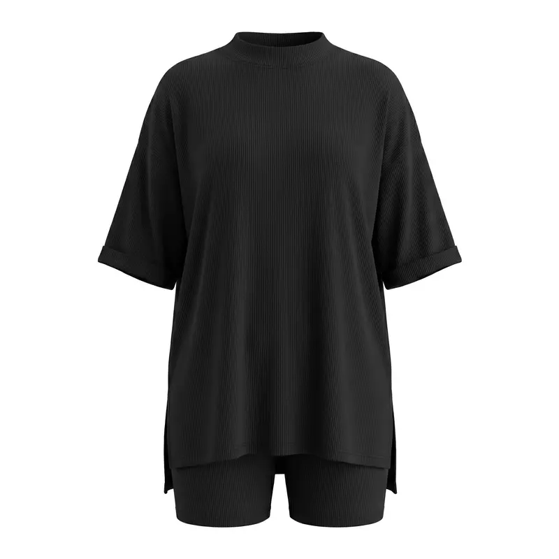 Women's Summer Casual Two-Piece Set: Minimalist Loungewear crafted from soft viscose fabric