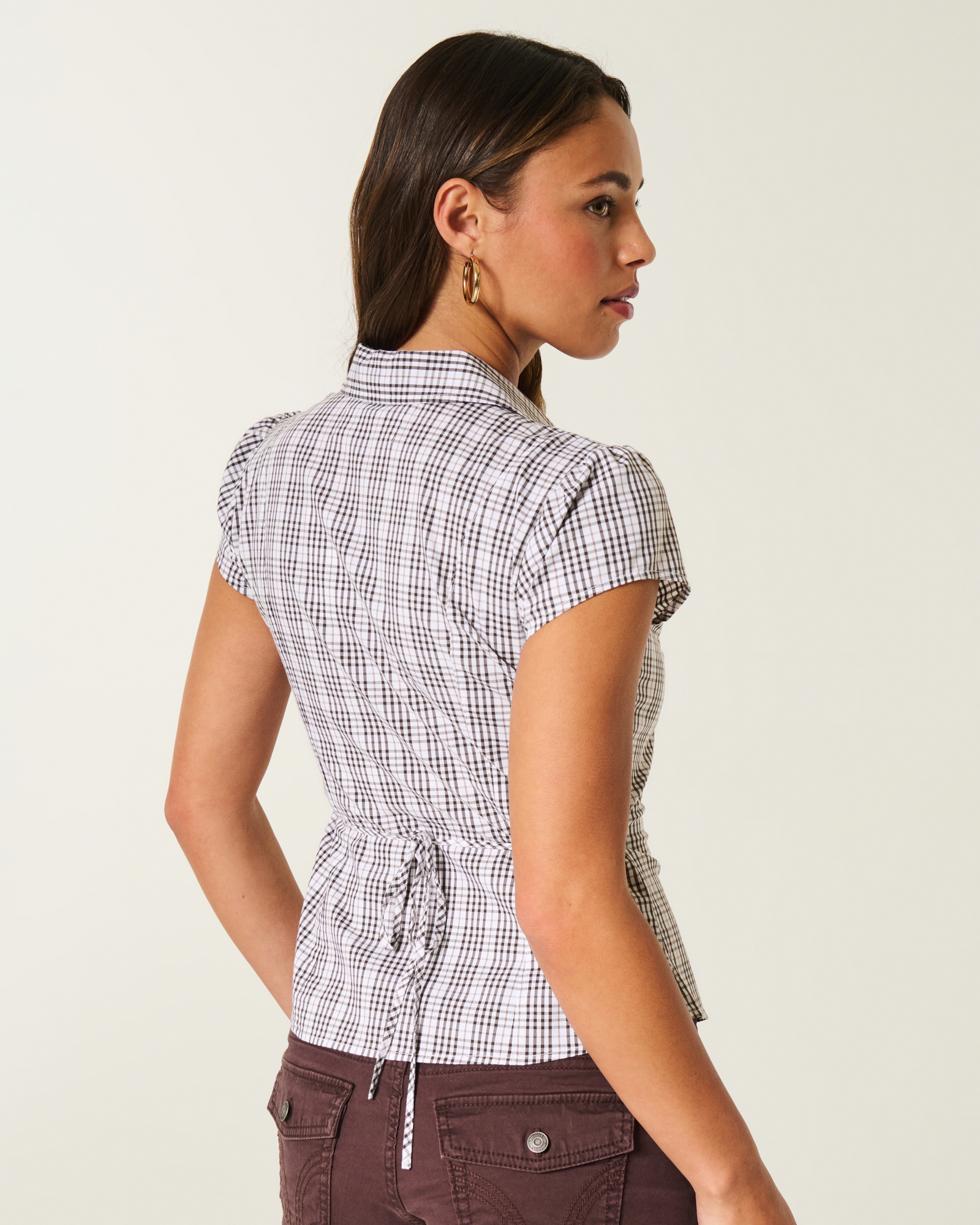 Short-Sleeve Ruched Shirt