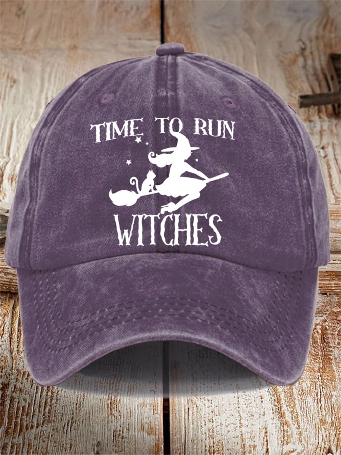 Unisex Halloween Time To Run Witches Hat