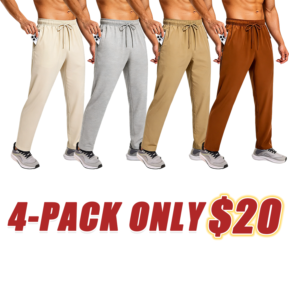 Men's Water-Repellent Quick-Dry Zipper Pocket Joggers
